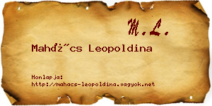 Mahács Leopoldina névjegykártya